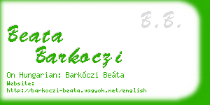 beata barkoczi business card